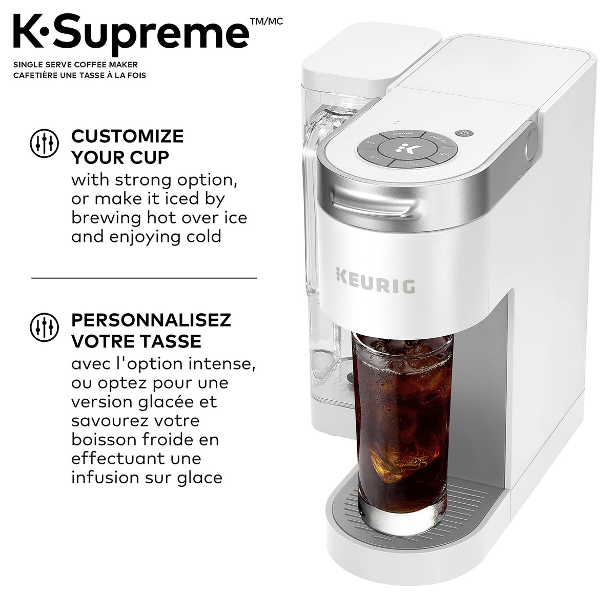 Keurig K-Supreme Single Serve Coffee Maker, White