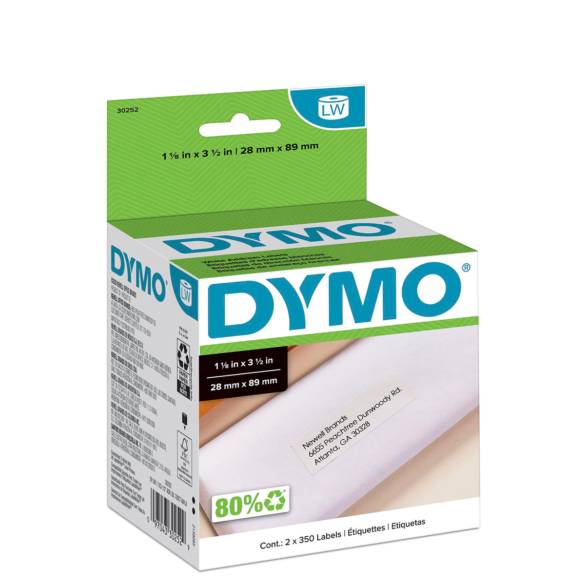 DYMO LabelWriter Mailing Address Labels, 1-1/8 x 3-1/2 In, 700 Count