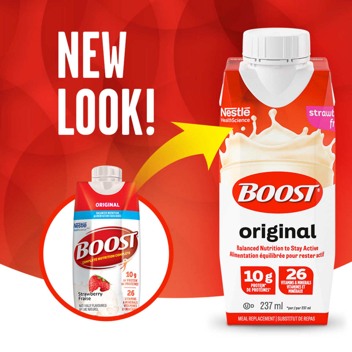 Boost Original Meal Replacement Drink, Strawberry, 237mL, 24 Pack