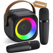 BEILIHART Mini Karaoke Machine with 2 Wireless Microphones