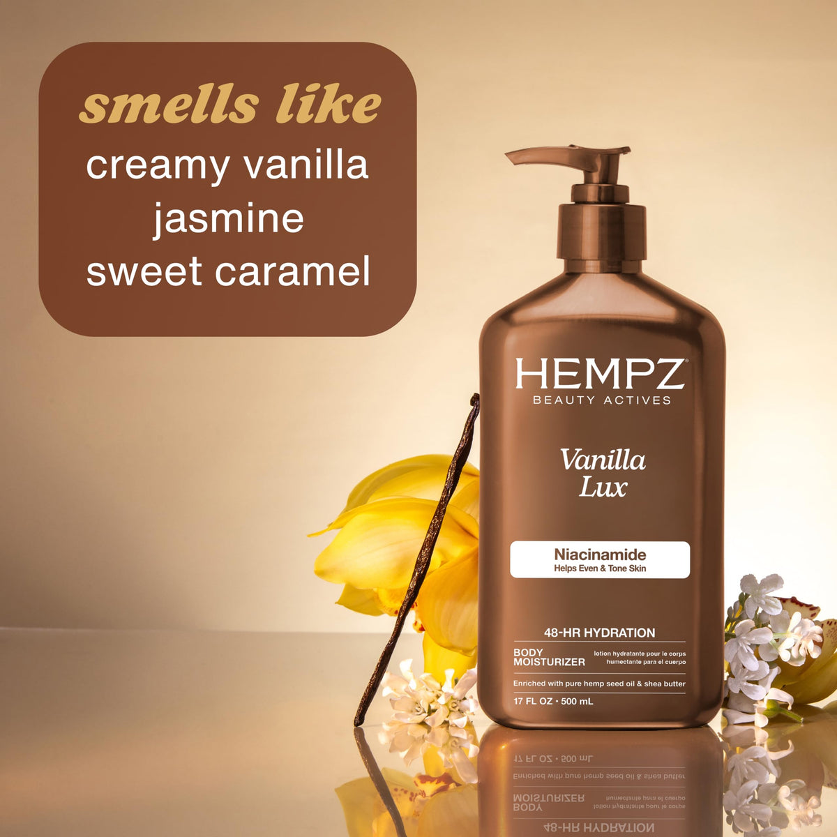 Hempz Vanilla Lux Herbal Body Moisturizer, 17 oz
