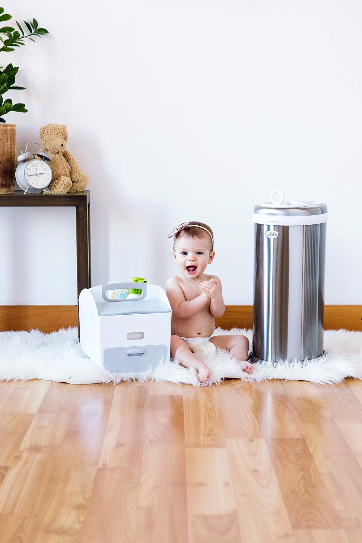 Ubbi Limited Edition Steel Odor Locking Diaper Pail, Chrome