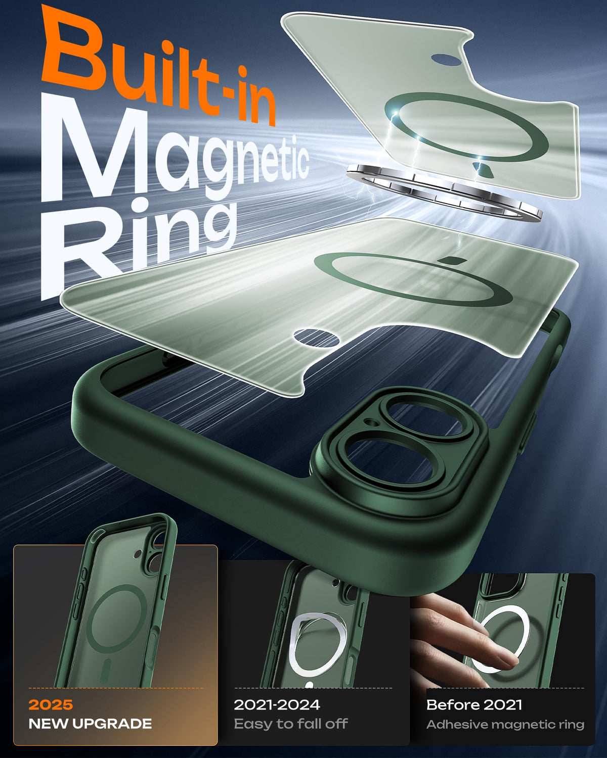 TOCOL Magnetic Case for iPhone 17, MagSafe, 6.3 inch, Alpine Green