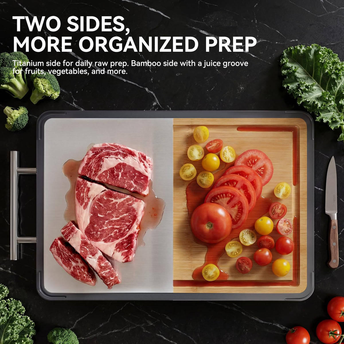 Titanium Double-Sided Cutting Board, 16 x 11 inch
