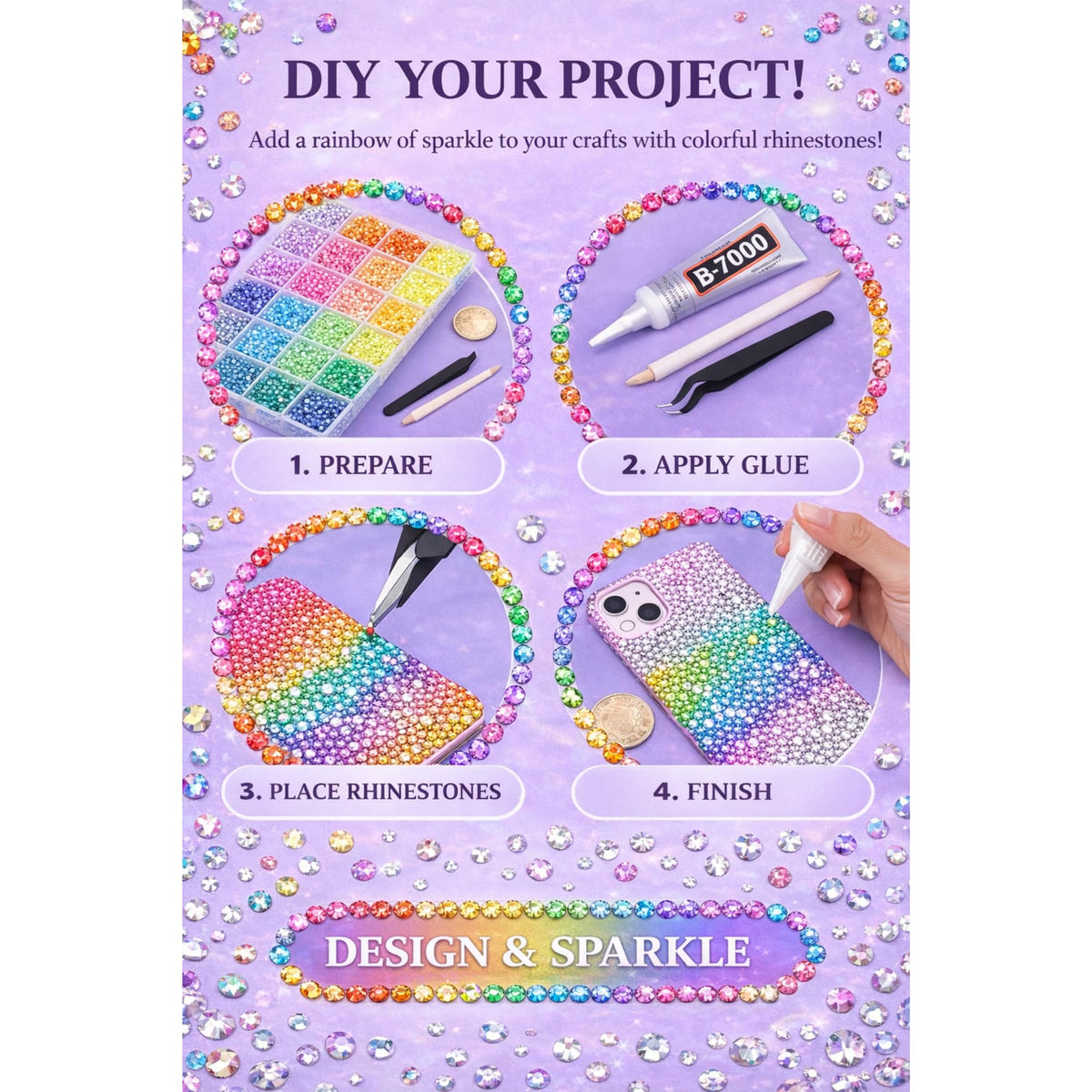 KCZ Group Resin Jelly Rhinestones, 40 Colours, 32000 Pieces