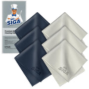 MR.SIGA Microfibre Lens & Screen Cleaning Cloths, 6 x 7 in, 6-Pack