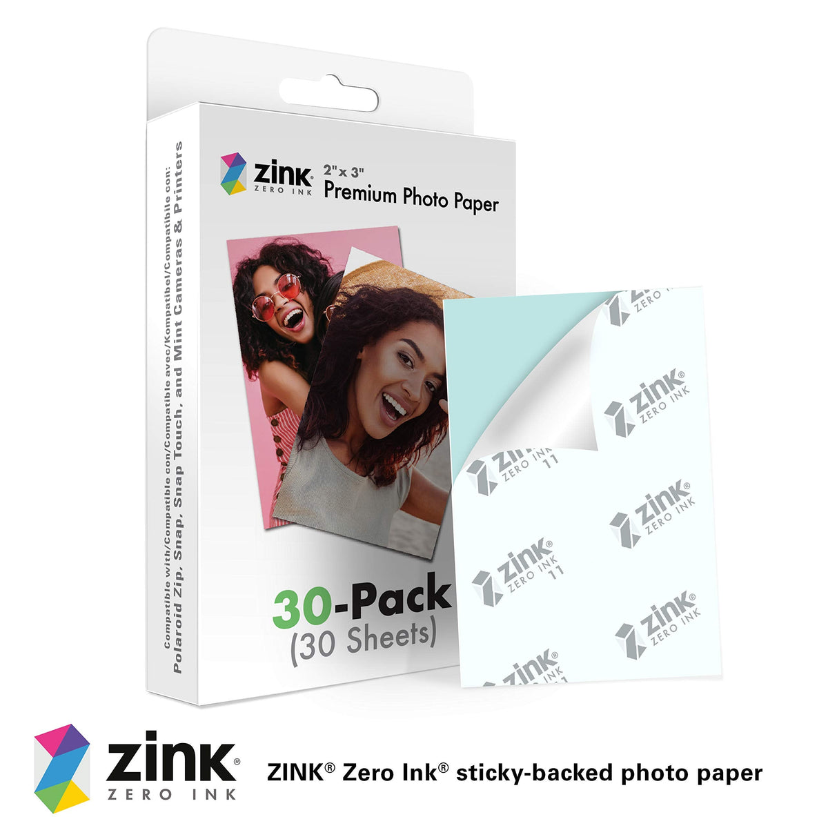 Zink 2"x3" Premium Instant Photo Paper, 30 Pack