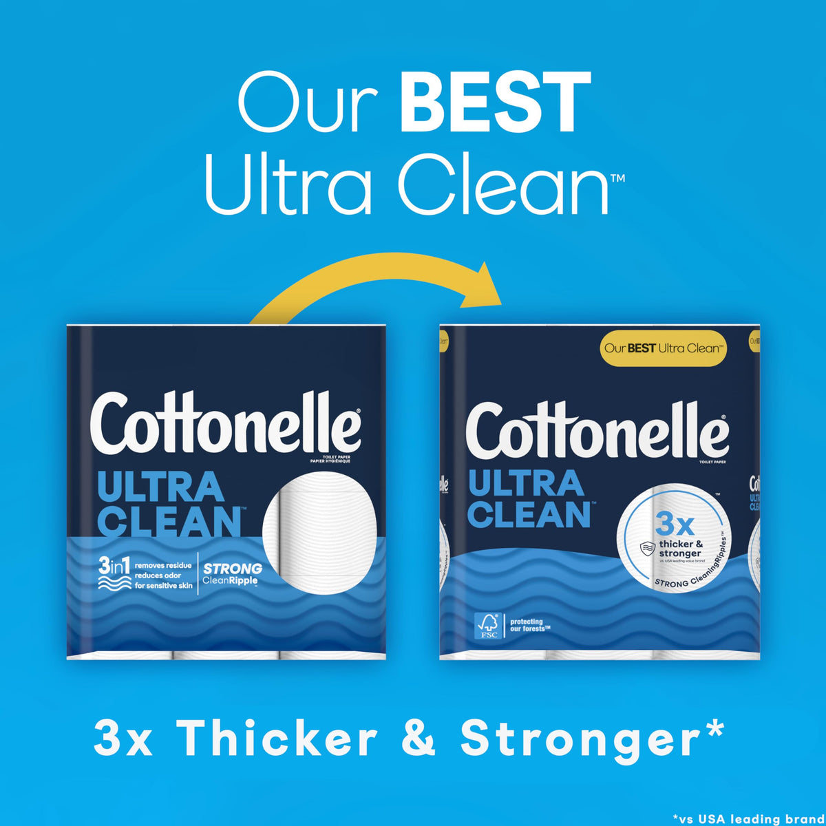 Cottonelle Ultra Clean Toilet Paper, 36 Mega Rolls