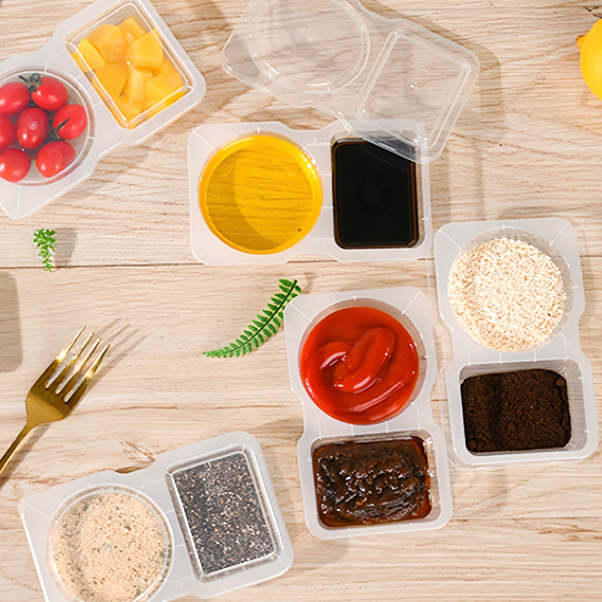 Pure Future Two-Compartment Snack Containers, 20-Pack
