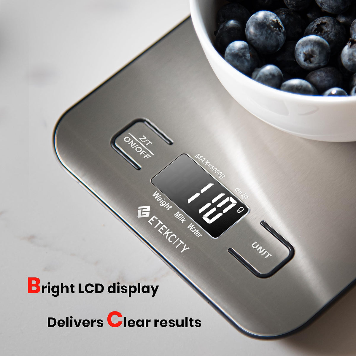 Etekcity Digital Kitchen Scale, Small, Stainless Steel
