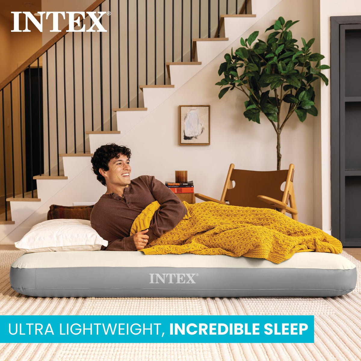 INTEX 64102E Dura-Beam Standard Single-High Air Mattress, Full