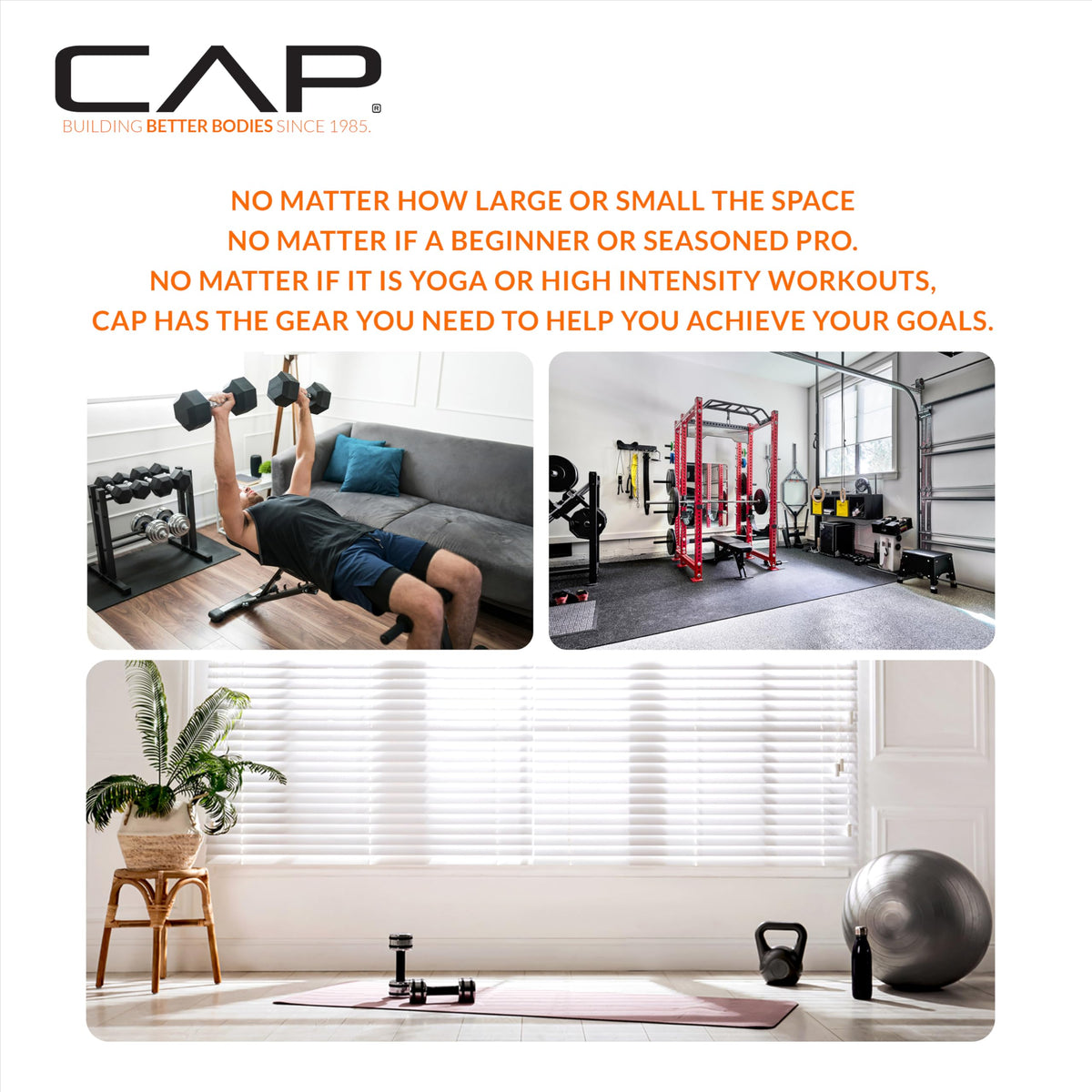 CAP Barbell Adjustable Cement Dumbbell Set, 40 lb, Vinyl Coated
