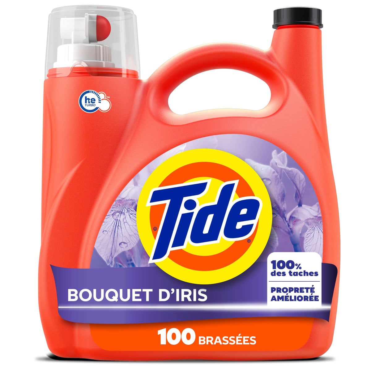 Tide Liquid Laundry Detergent, Iris Bouquet, 100 Loads, 3.69 L