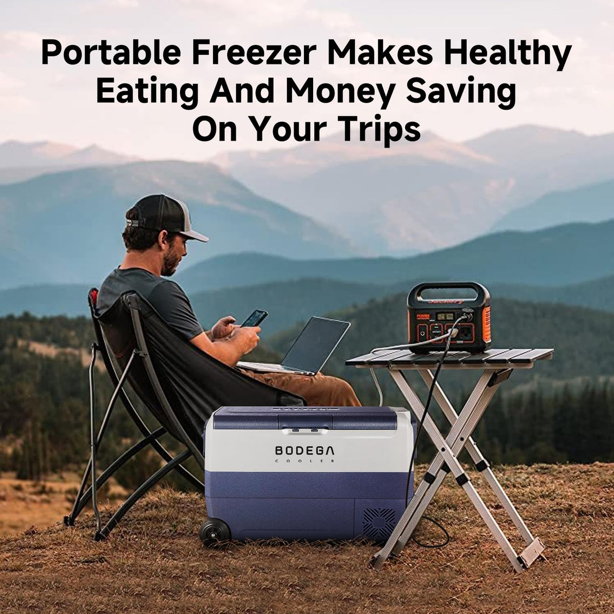 BODEGACOOLER 12V Dual Zone Portable Car Fridge, 53 Quart
