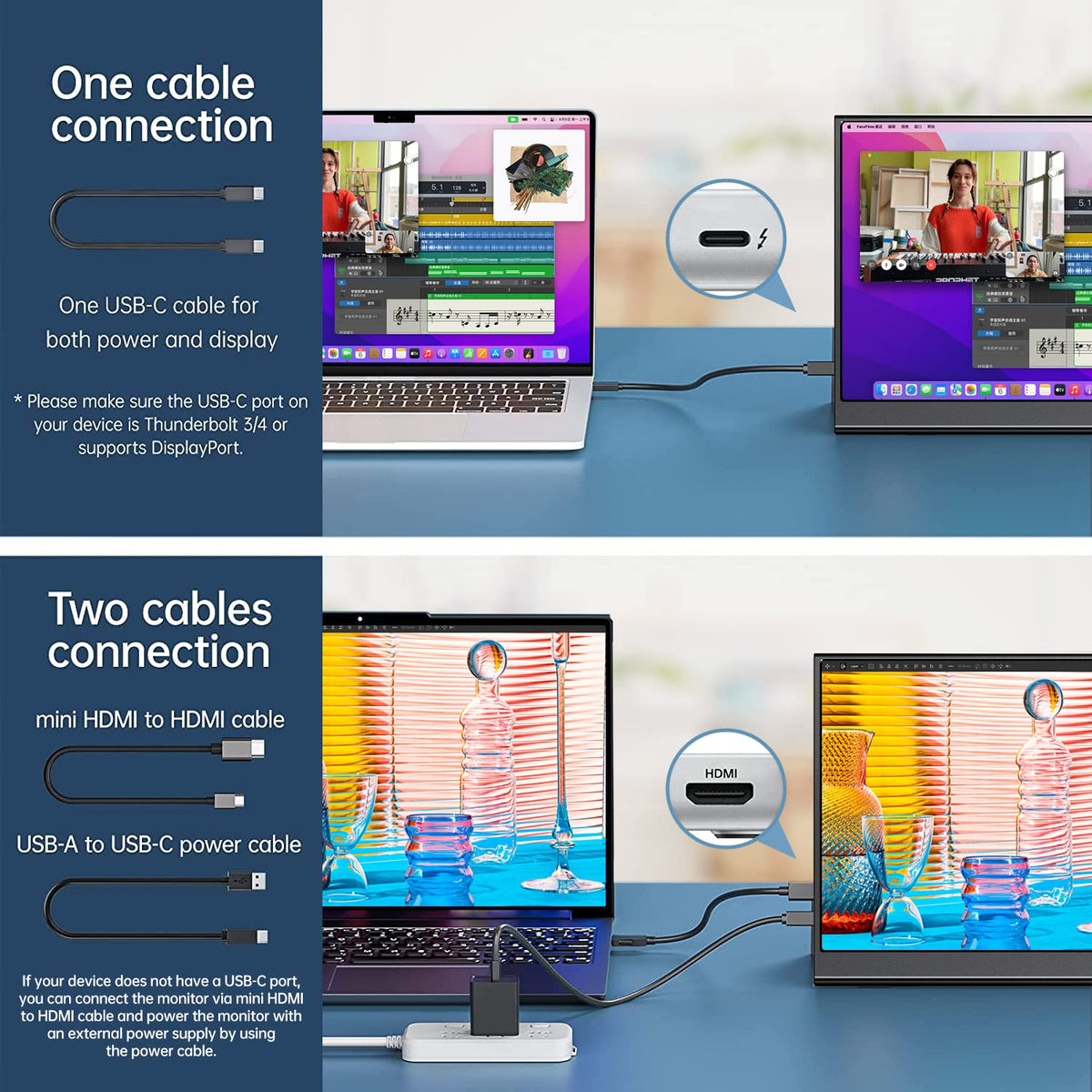 ForHelp 15.6" FHD Portable Monitor, 1920X1080, IPS
