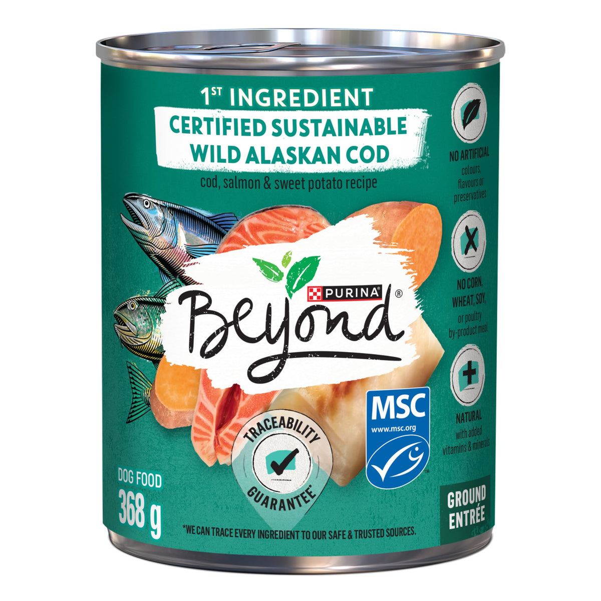 Beyond Grain Free Wet Dog Food, Cod, Salmon & Sweet Potato, 12 x 368 g