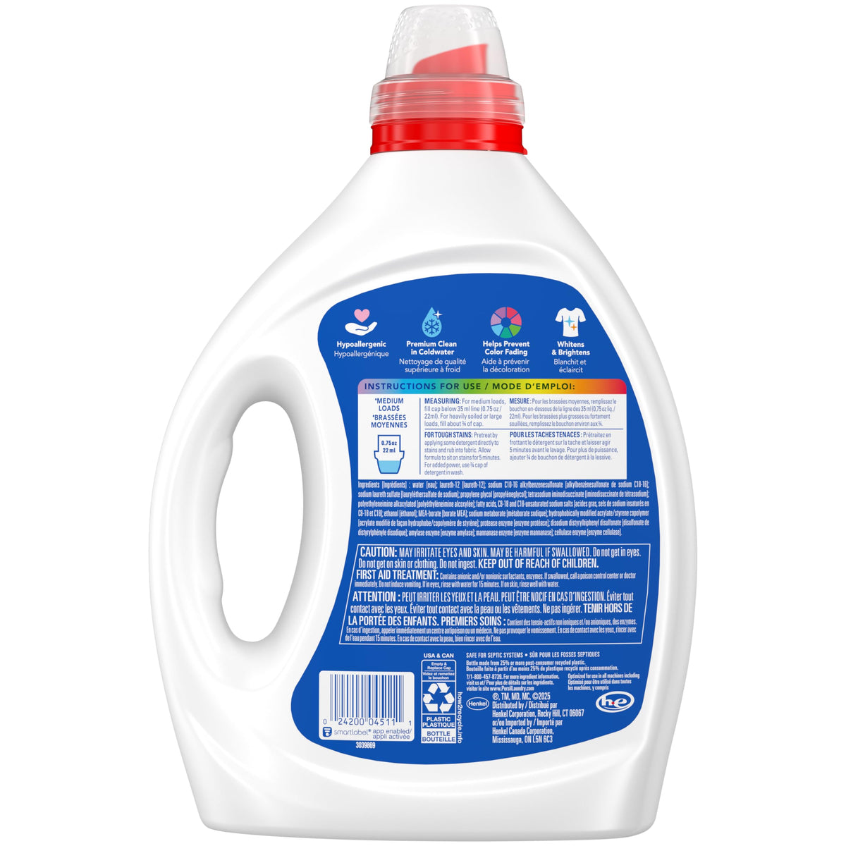 Persil 2x Concentrated Laundry Detergent Free & Sensitive, 2.43L