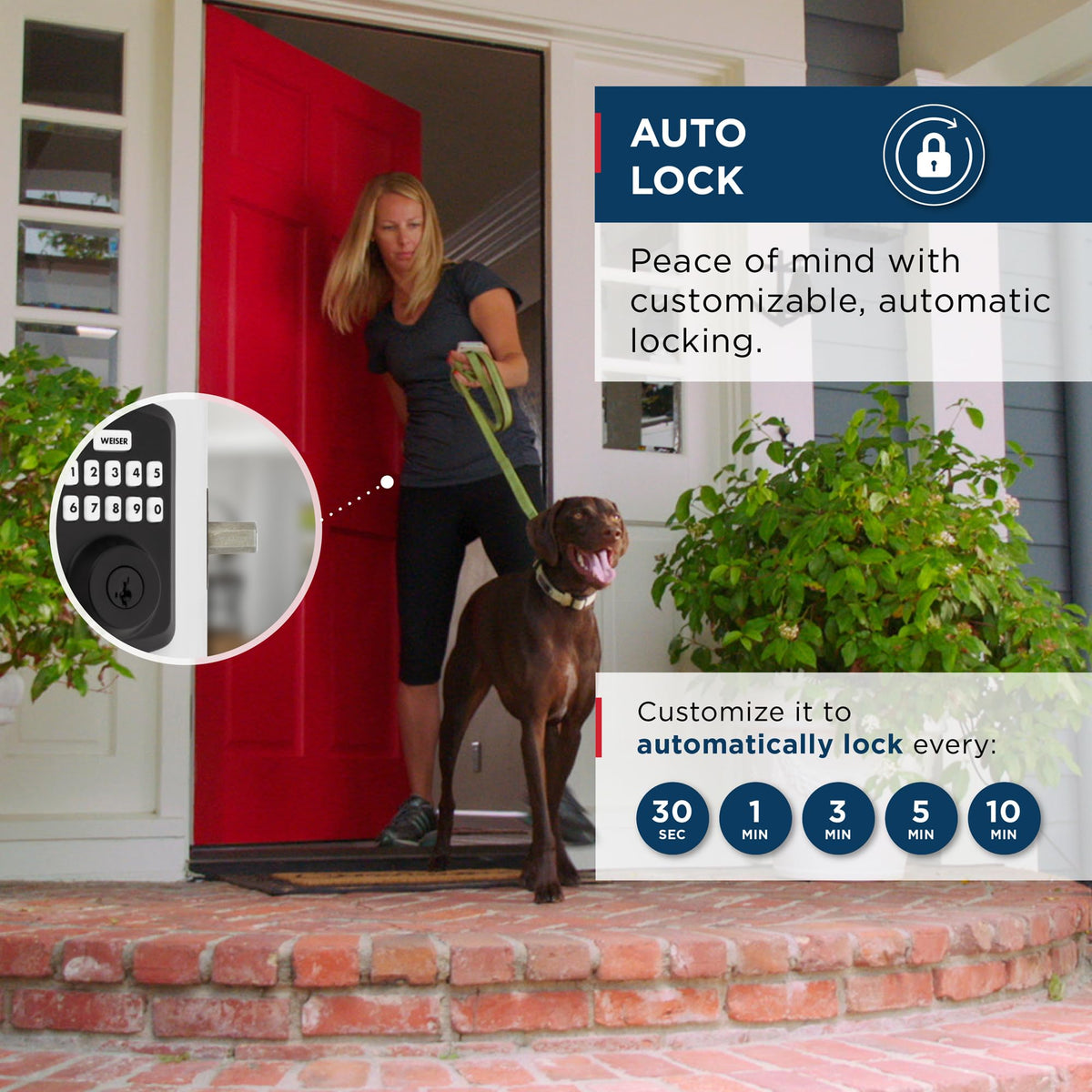 Weiser Powerbolt 3 Keyless Entry Keypad Deadbolt, Matte Black