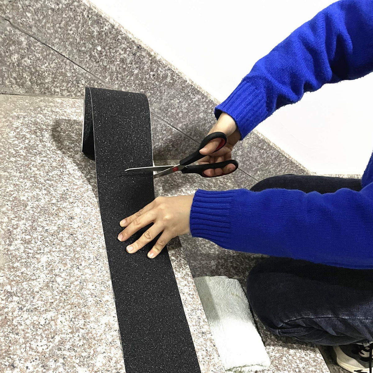 Cosimixo Heavy-Duty Anti-Slip Stair Tape, 4" x 35 ft, Black