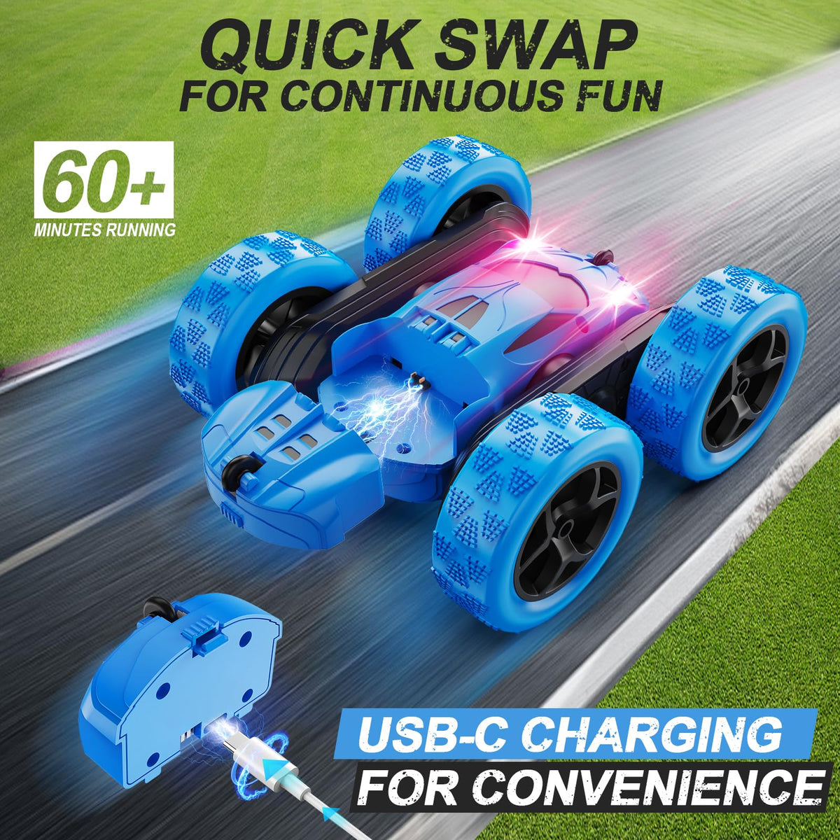QUNREDA Remote Control Car for Kids Ages 6+
