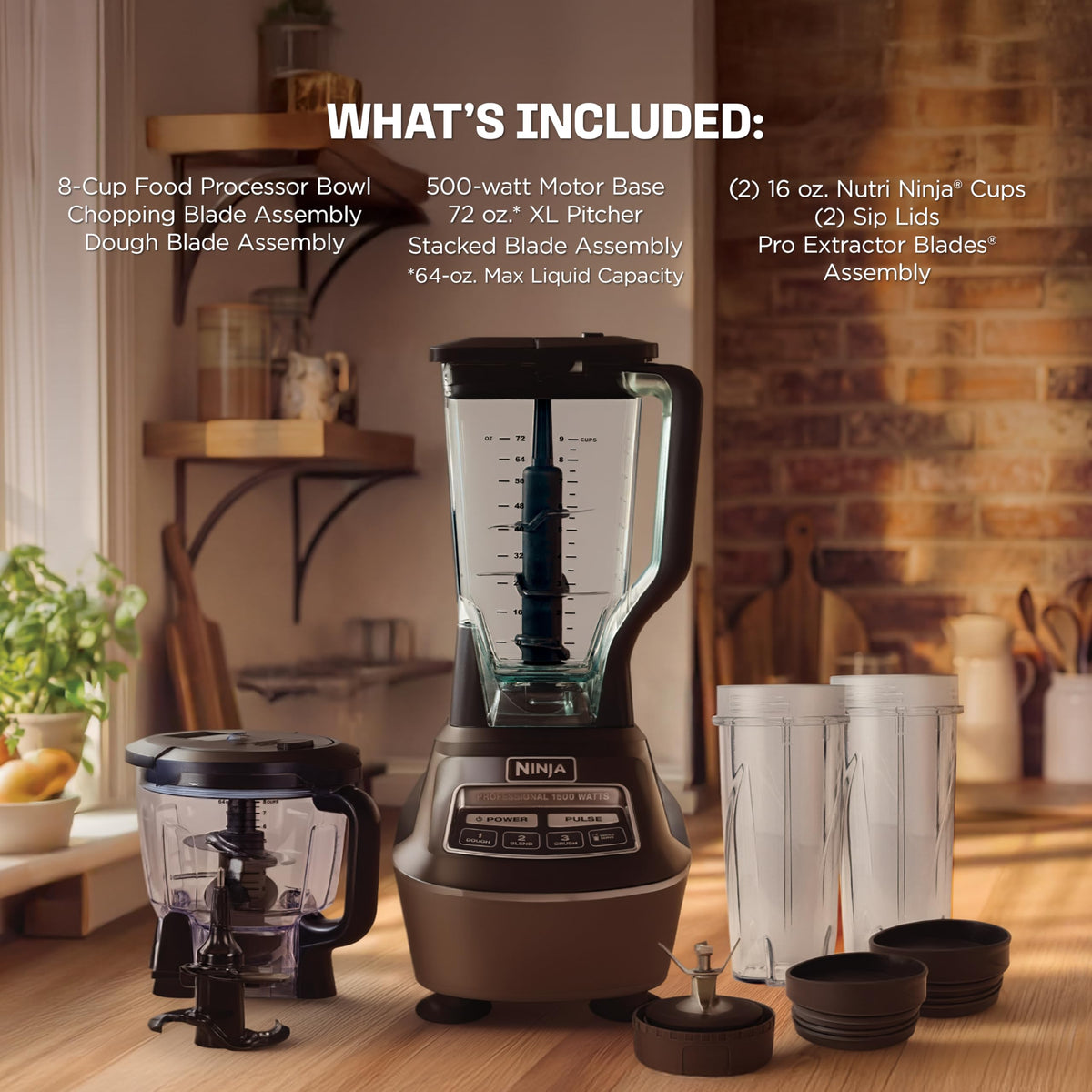 Ninja Kitchen System Food Processor and Blender, 1500W, BL770