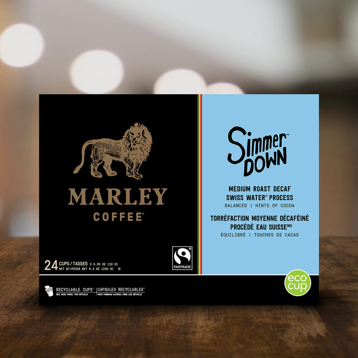 Marley Coffee Simmer Down Decaf K-Cup Compatible Pods, 24 Count