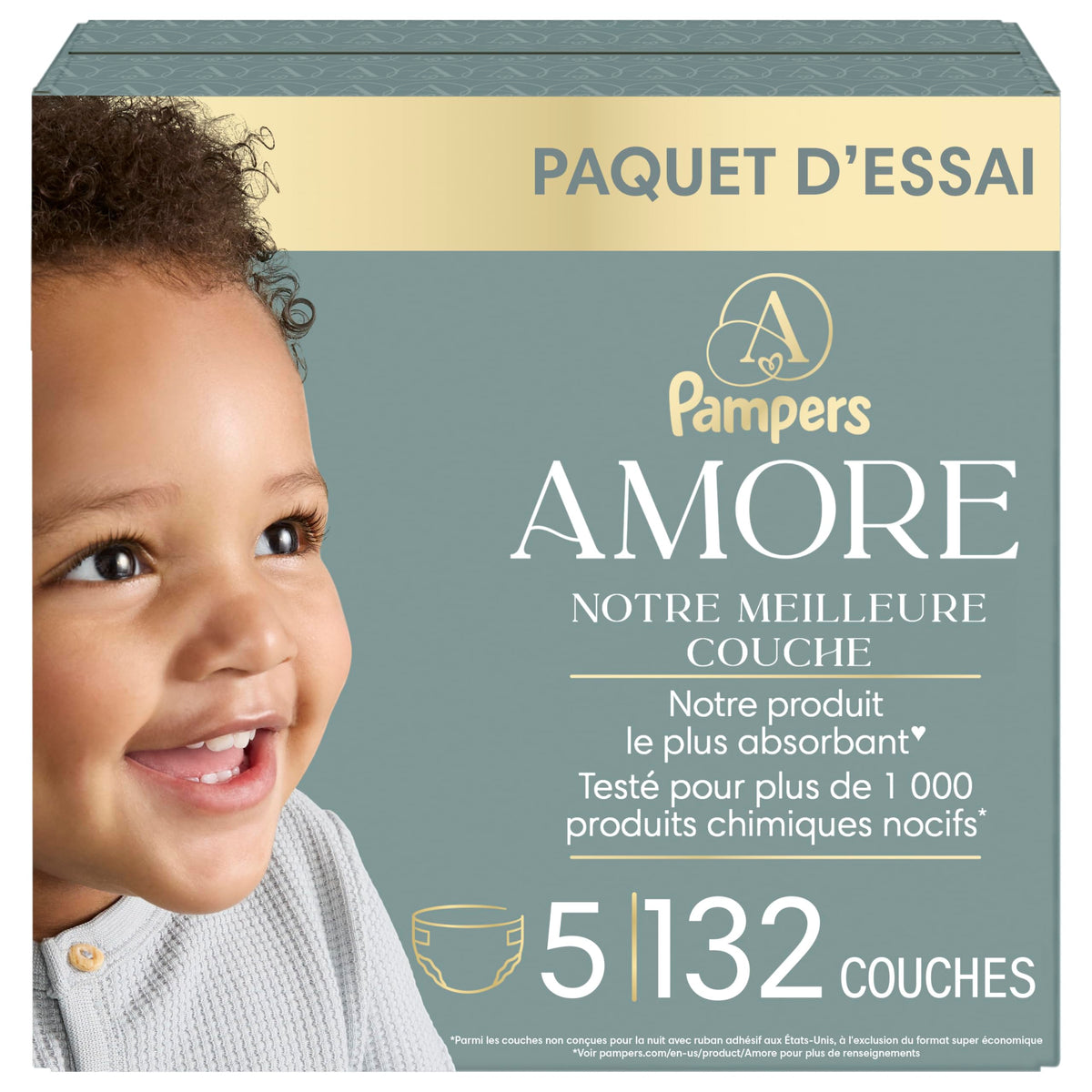 Pampers AMORE Diapers, Size 5, 132 Count