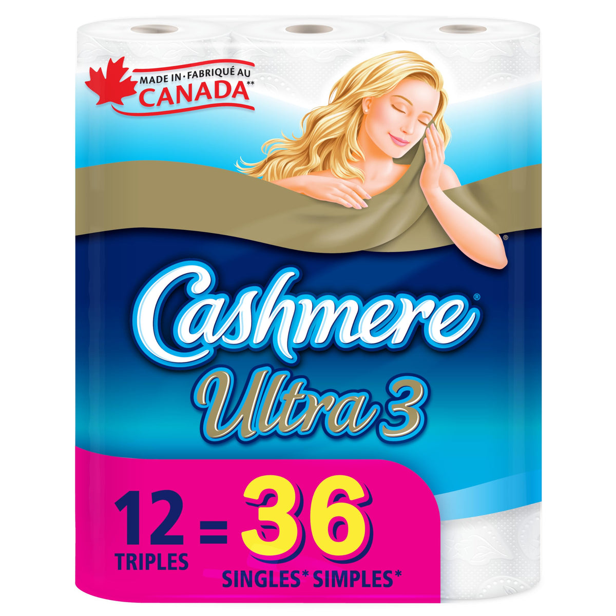 Cashmere Ultra 3-Ply Toilet Paper, 12 Triple Rolls