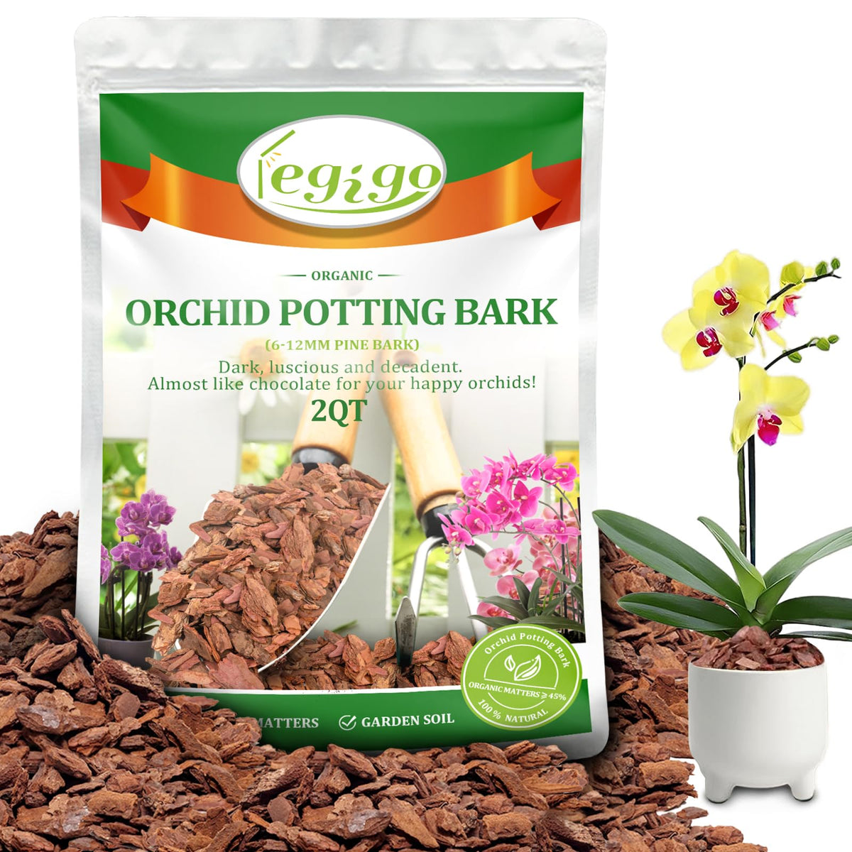 Legigo Organic Orchid Potting Bark, 2 L