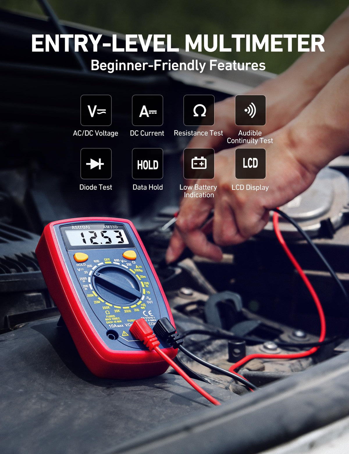 AstroAI Digital Multimeter 2000, Blue