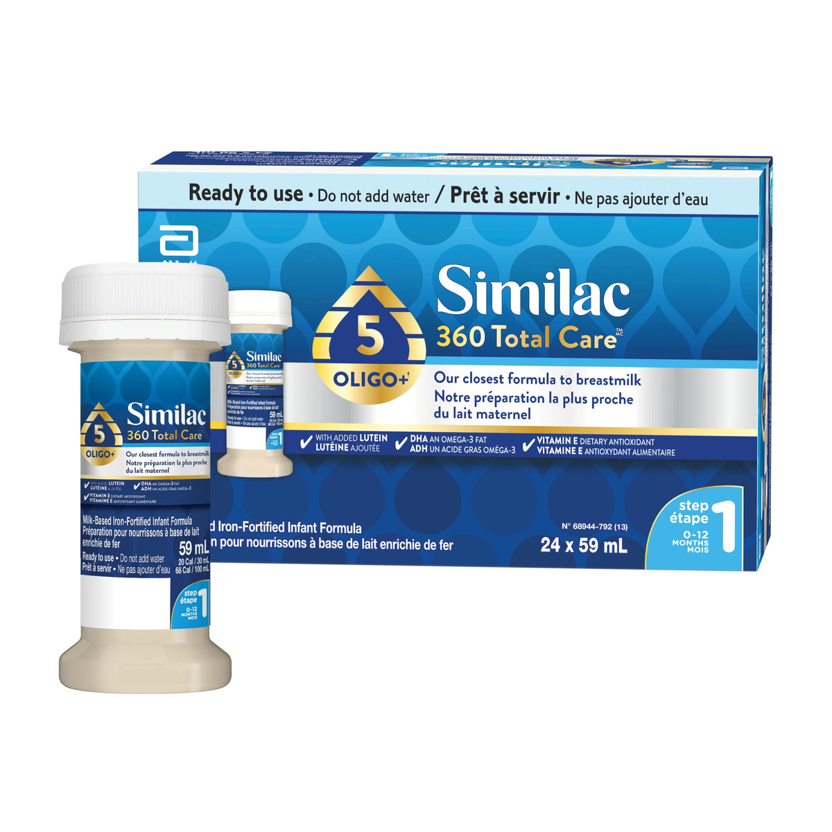 Similac 360 Total Care Step 1 Ready-To-Feed, 59 ml (24 Bottles)