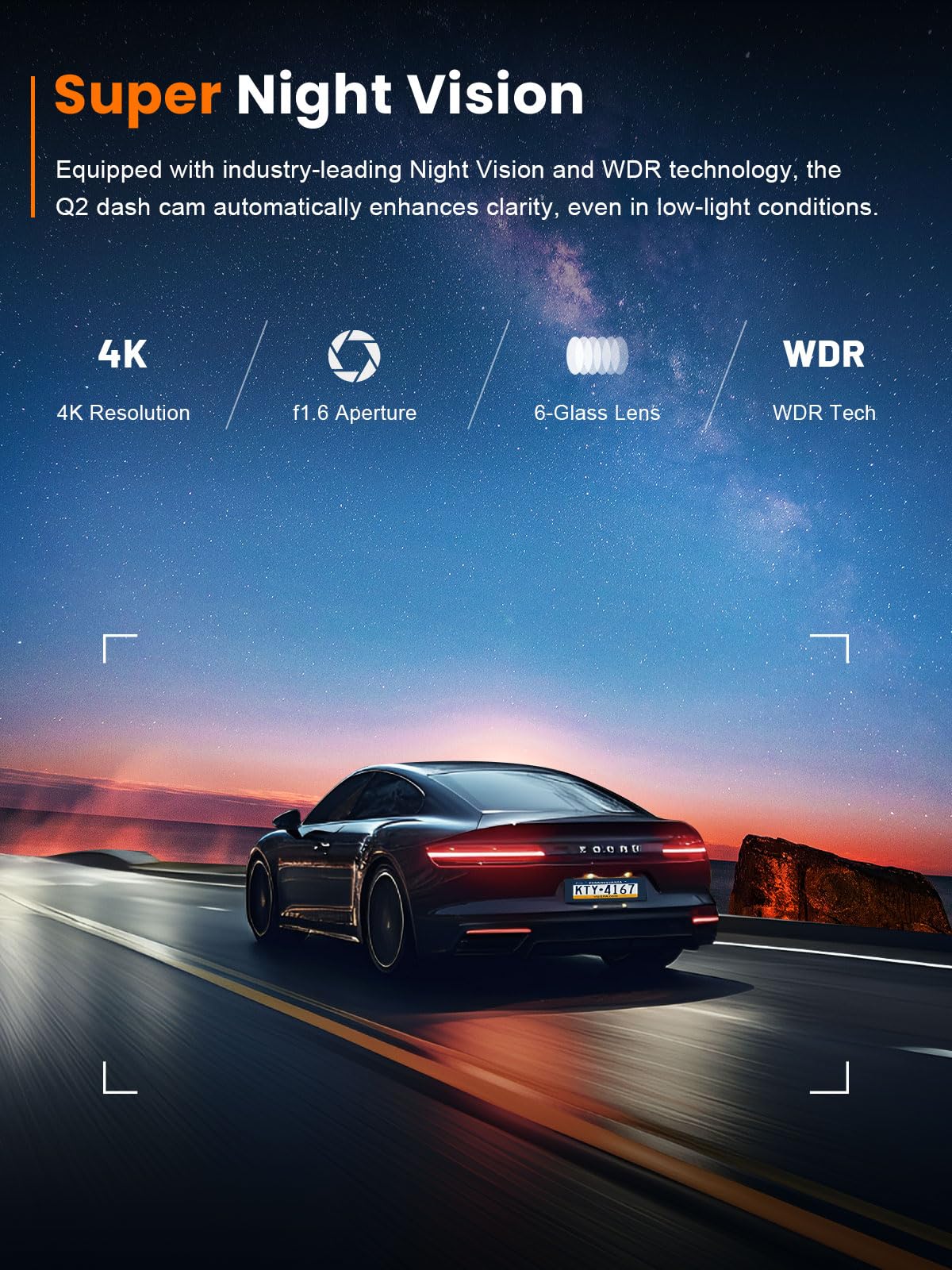 galphi 4K Front Dash Cam with 5G WiFi & 32 GB Card
