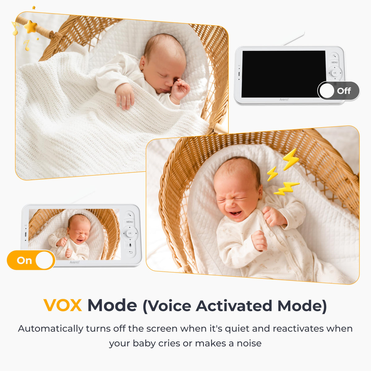 Arenti B2 WiFi 6 Baby Monitor with 5" Display