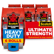 Scotch Heavy Duty Packaging Tape, 1.88 Inches x 800 Inches, 6 Rolls
