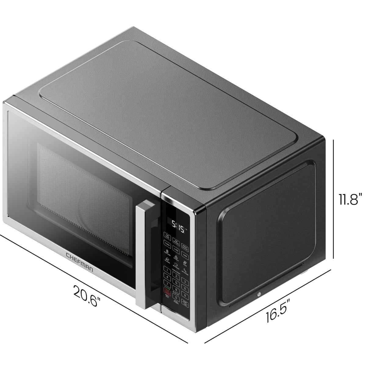 Chefman Digital Countertop Microwave, 1.1 Cu. Ft., 1000 W, Stainless