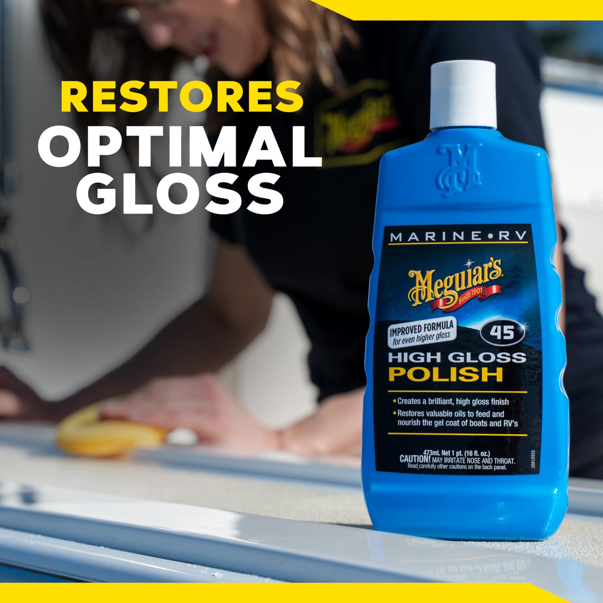 Meguiar's M4516 Marine/RV Polish and Gloss Enhancer, 16 Oz