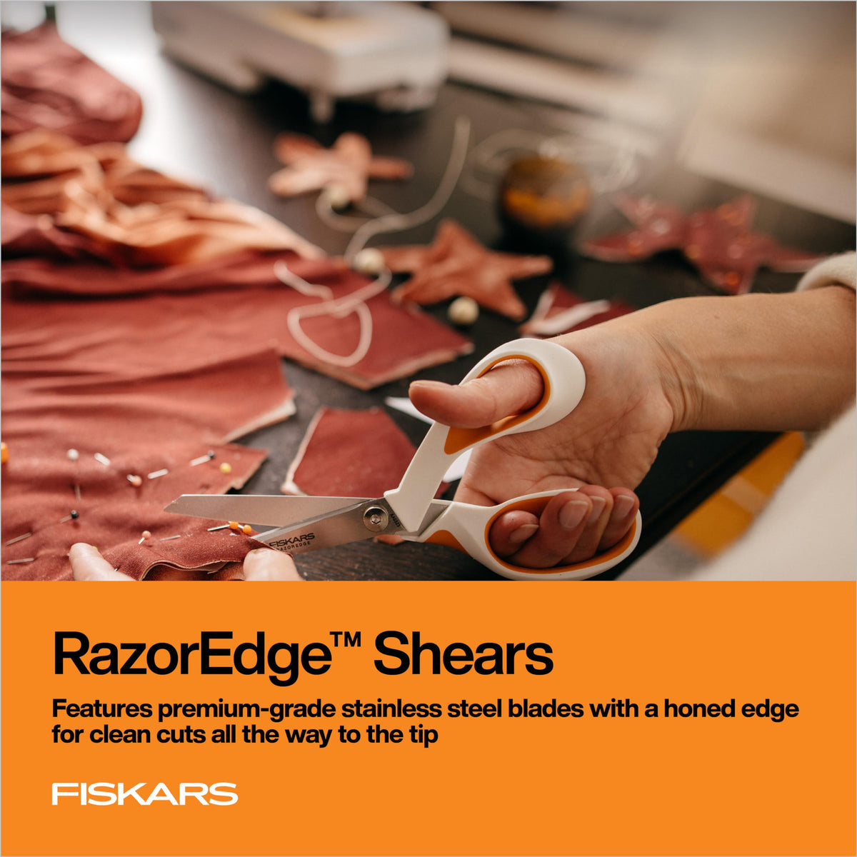 Fiskars RazorEdge Heavy Duty Fabric Scissors, 8 Inch