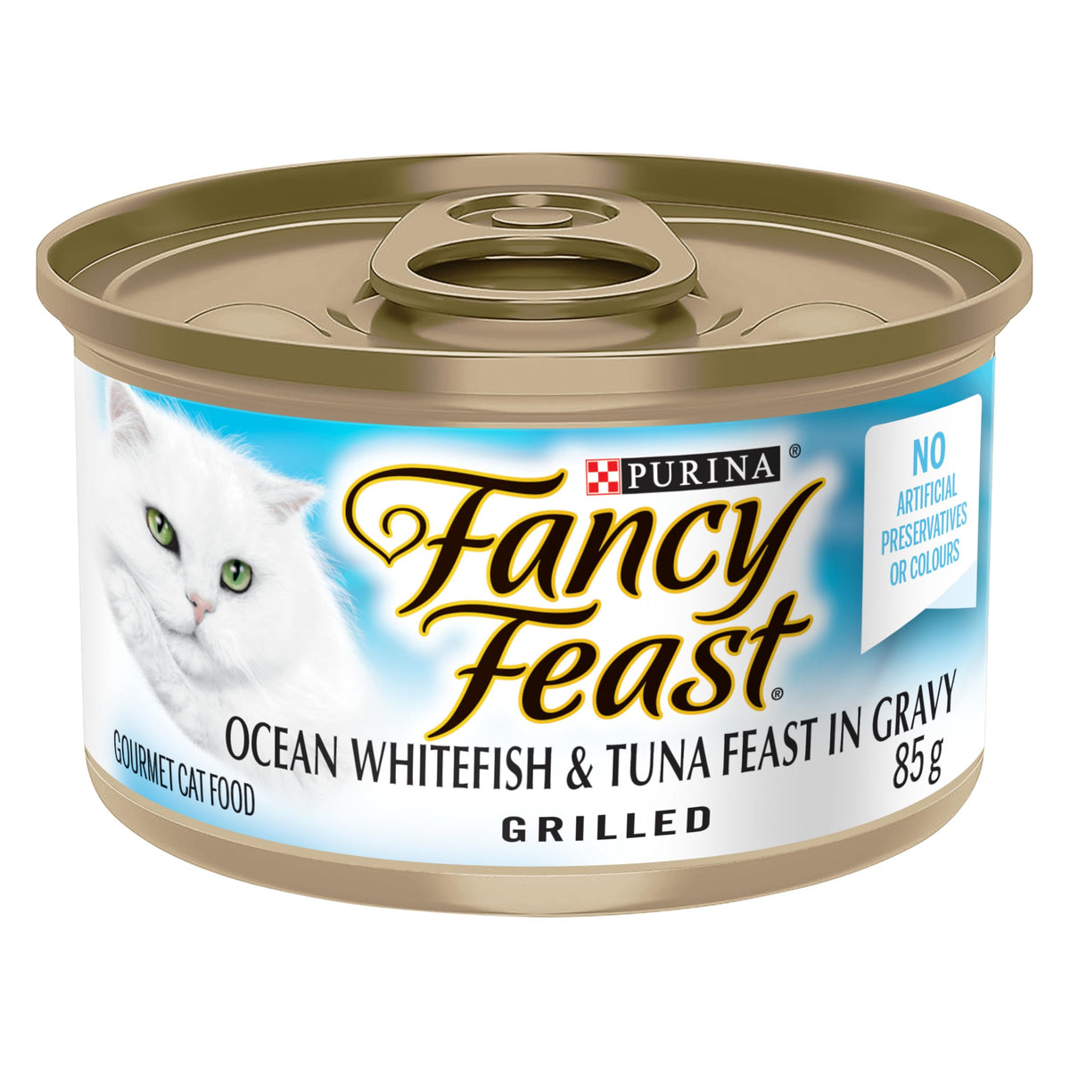 Fancy Feast Grilled Wet Cat Food, Whitefish & Tuna, 85 g, 24 Pack