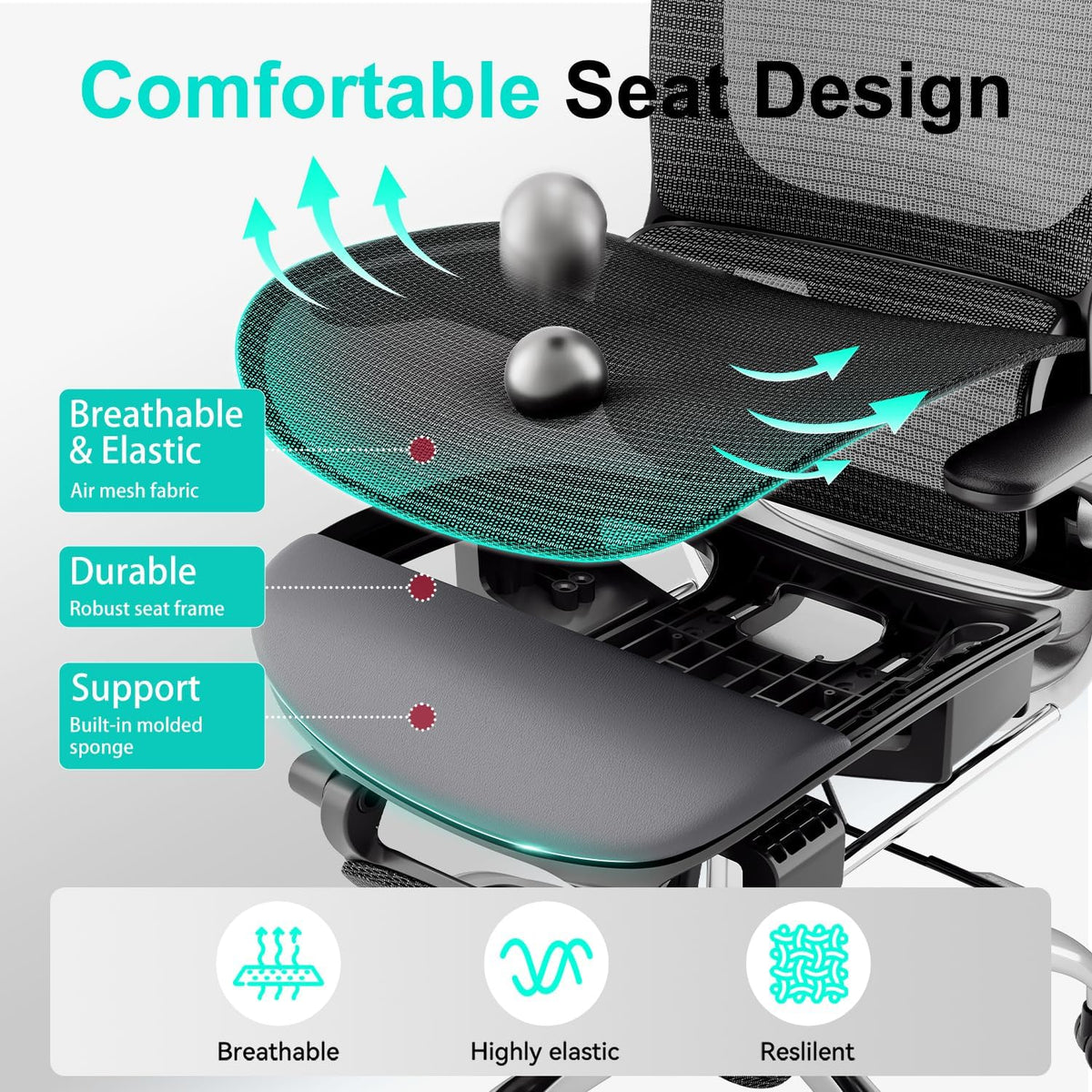 Ergonomic Mesh Office Chair with Tilt and Adjustable Headrest