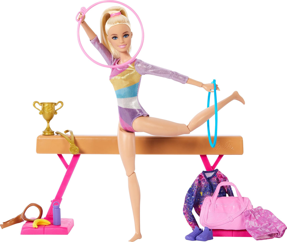 Barbie Gymnastics Doll & Accessories Playset, Blonde