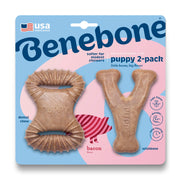 Benebone Puppy Dental Chew Toys, Real Bacon, 2 Pack