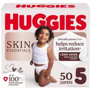 Huggies Skin Essentials Baby Diapers, Size 5 (27+ lbs), 50 Count