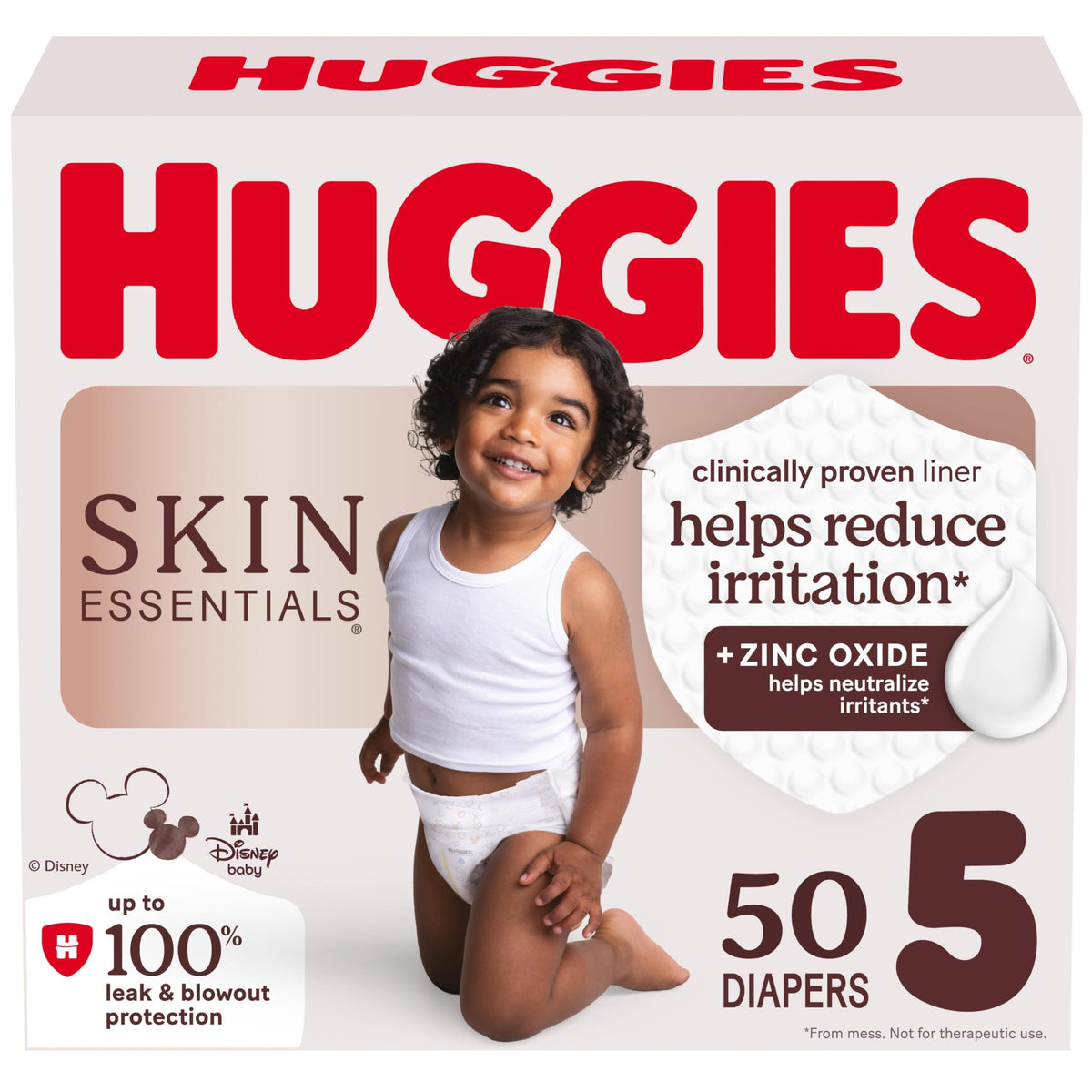 Huggies Skin Essentials Baby Diapers, Size 5 (27+ lbs), 50 Count