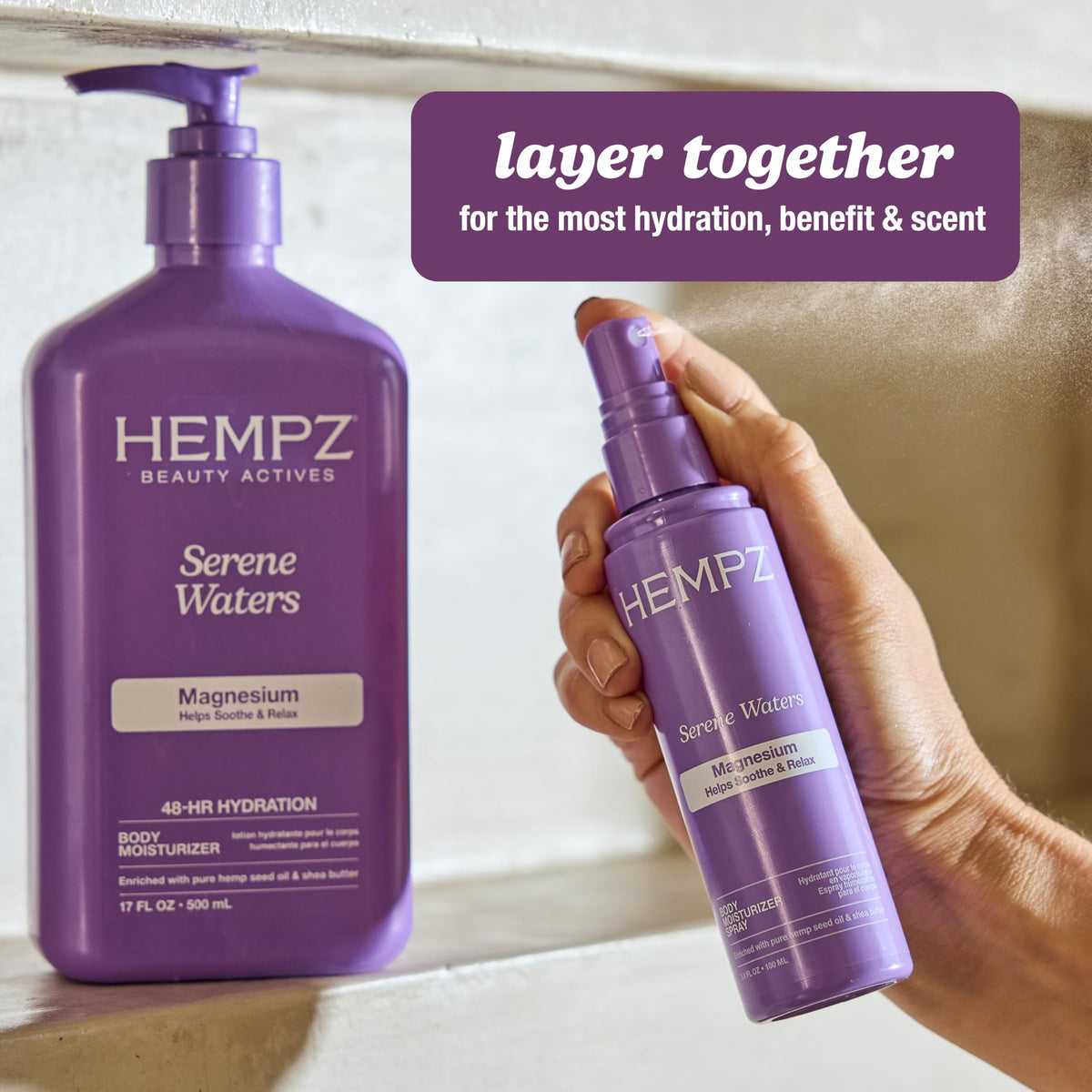 Hempz Magnesium Body Lotion, Serene Waters, 17 fl oz