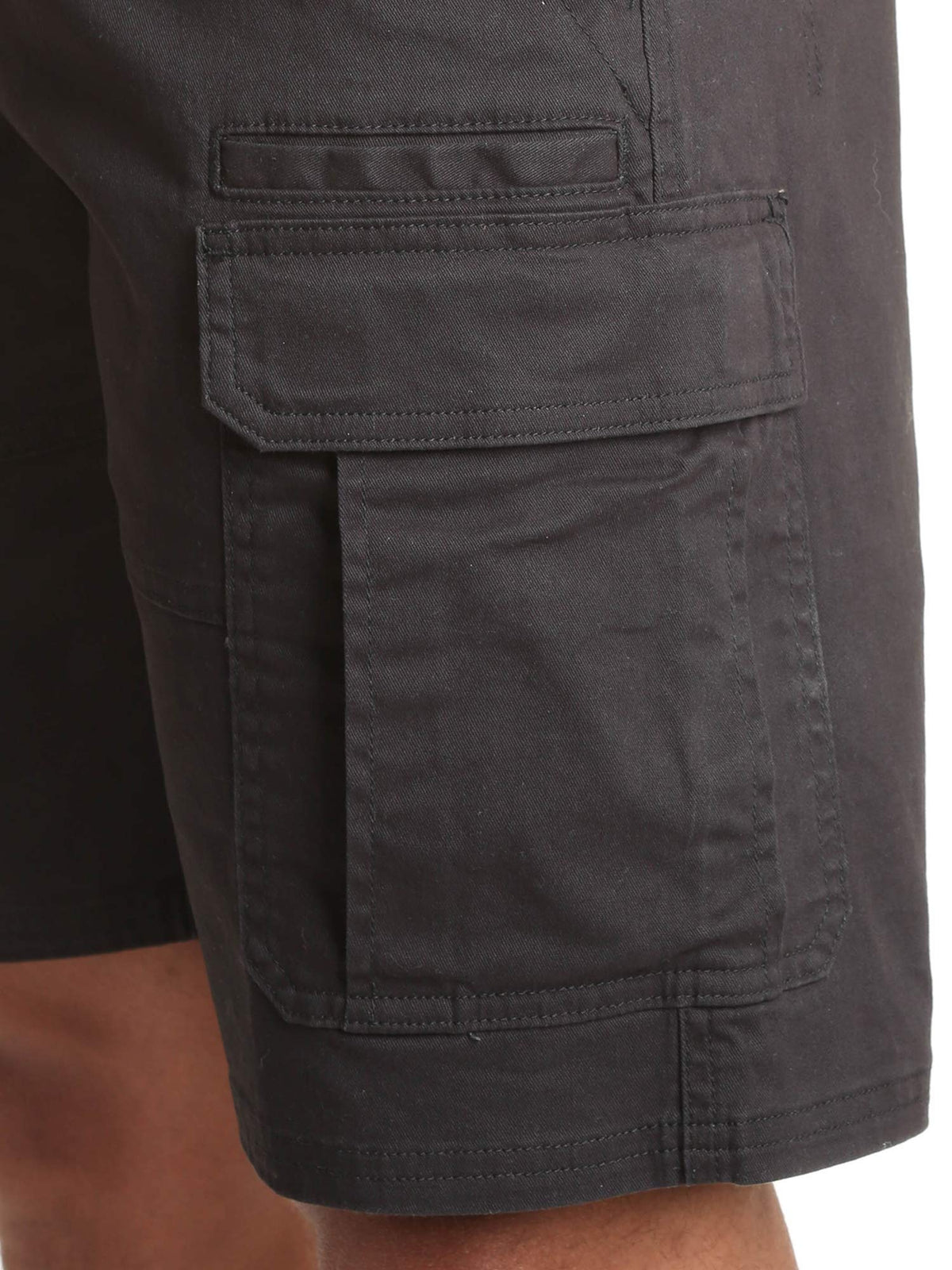 Wrangler Authentics Men's Classic Cargo Stretch Short, Black Twill, 42