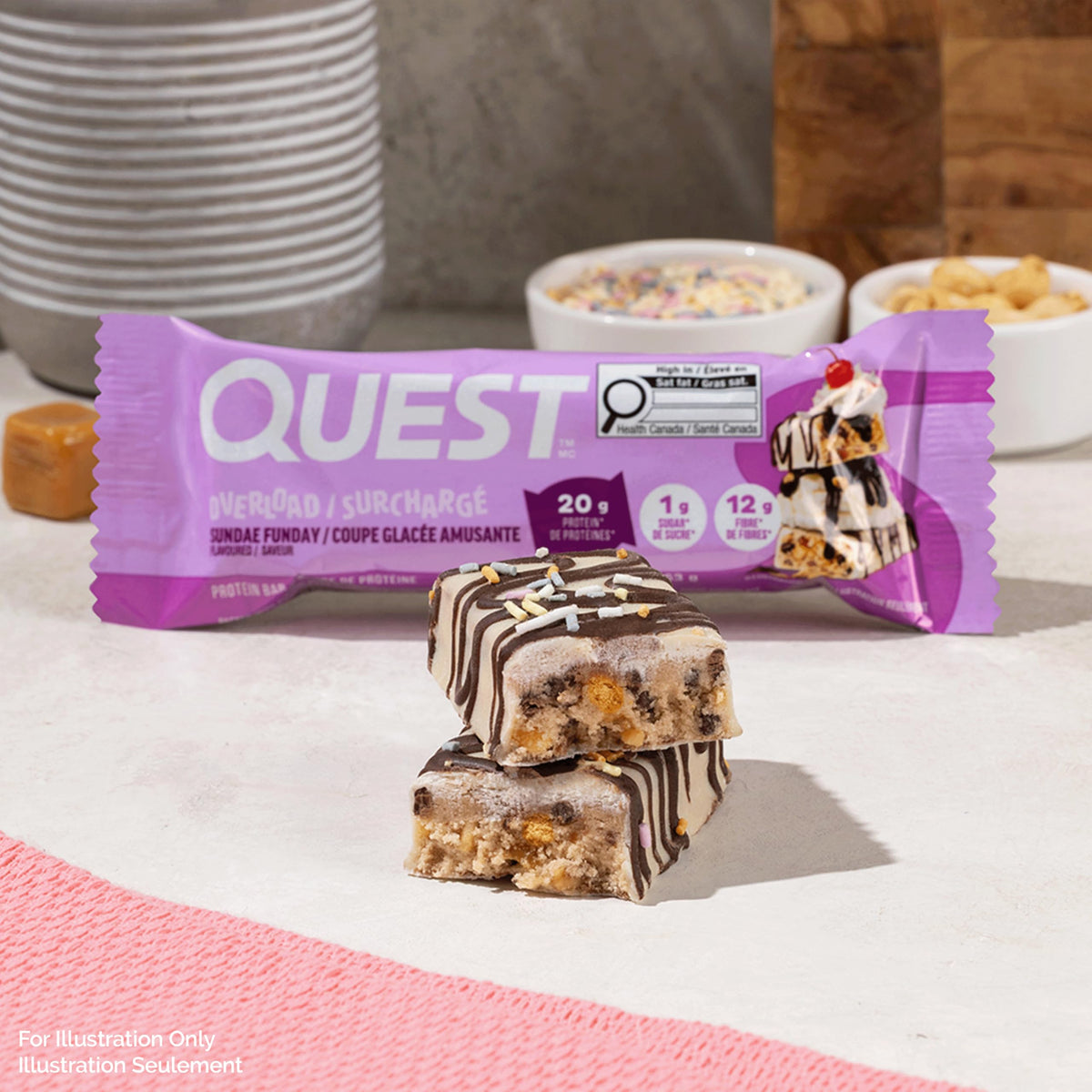 Quest Nutrition Overload Protein Bar, Sundae Funday, 12 Count