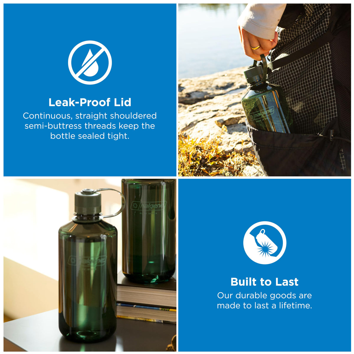 Nalgene 32oz Narrow Mouth Water Bottle, Jade