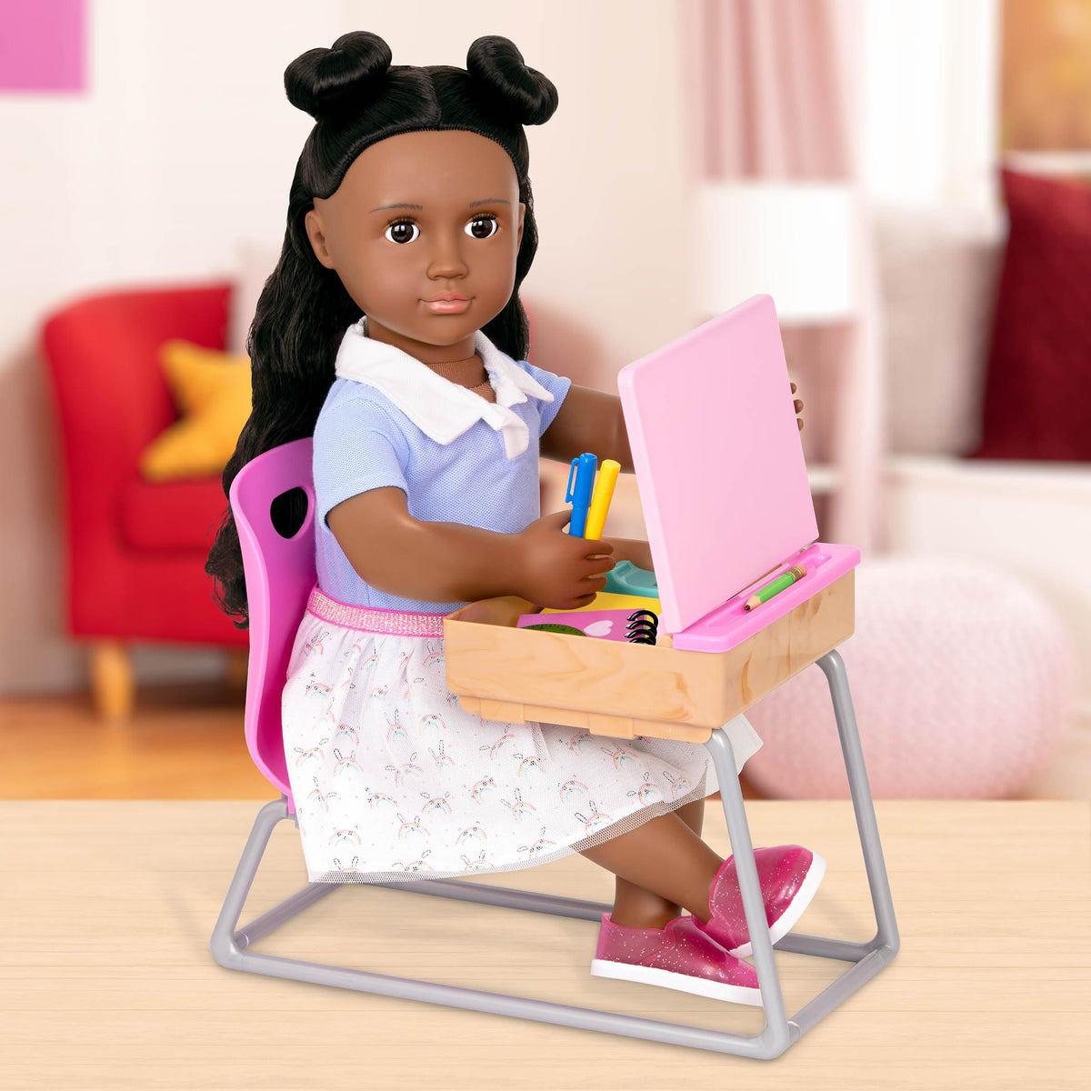 Our Generation Student Desk Set for 18-Inch Dolls, Flying Colors