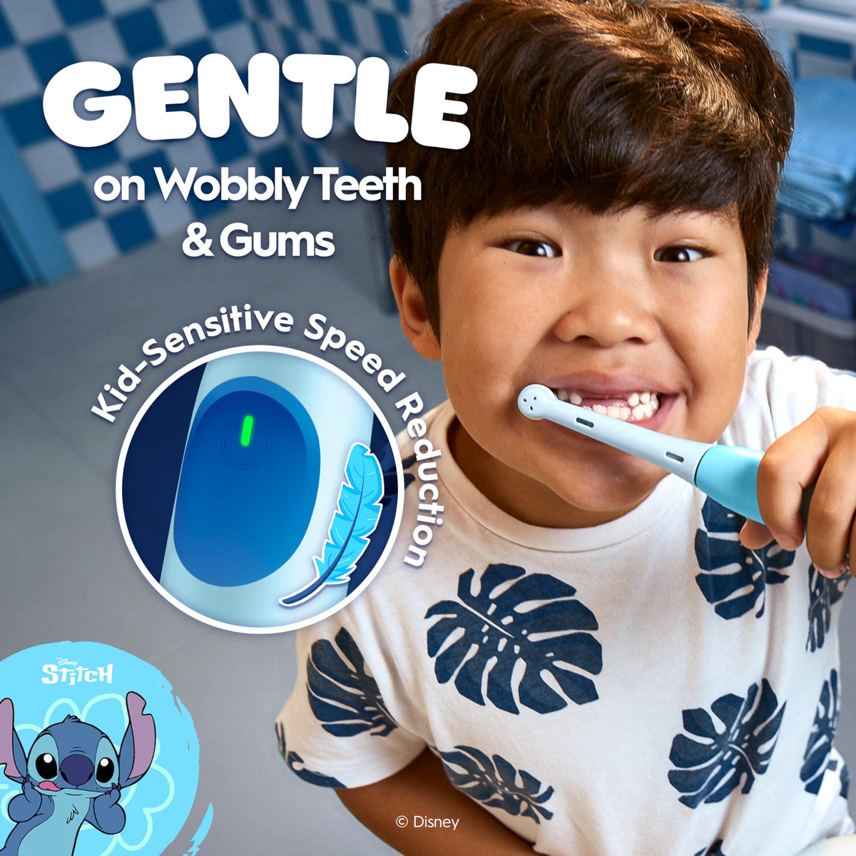 Oral-B iO Kids Electric Toothbrush, Stitch, 1 Gentle Care Brush Head