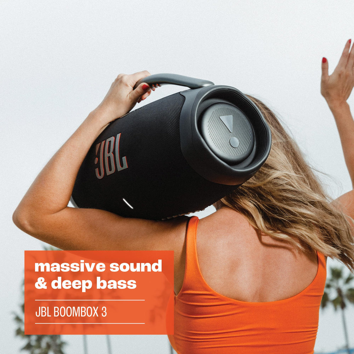 JBL Boombox 3 Portable Bluetooth Speaker, IPX7 Waterproof, Black